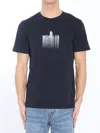 Moncler Midnight Graphic Print Crew Neck T-shirt In Blue