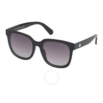 Moncler Gradient Smoke Square Ladies Sunglasses Ml0198-f 01b 57 In Black