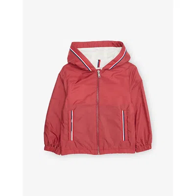 Moncler Kids' Granduc Hooded Woven-shell Jacket 4-14 In Red