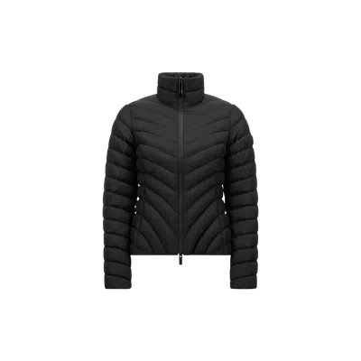 Moncler Grange Diagonal-quilted Short Down Jacket Black