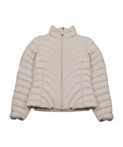 Moncler Grange Diagonal-quilted Short Down Jacket In Neutral