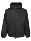 Moncler Polset Hooded Short Down Jacket, Men, Black, Size: 6 In Black