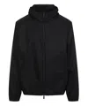 Moncler Polset Hooded Short Down Jacket, Men, Black, Size: 6 In Black