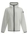 Moncler White Grainer Hooded Windbreaker Jacket In White
