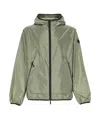 Moncler Hooded Nylon Jacket Side Pockets In Green