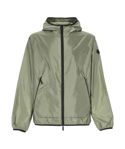 MONCLER MONCLER GRANIER LOGO PATCH ZIP-UP JACKET