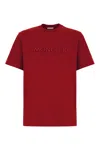 Moncler Ribbed Collar Crew-neck T-shirt In Red