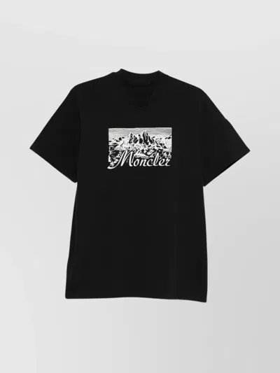 MONCLER GRAPHIC MOUNTAIN PRINT SHORT SLEEVE T-SHIRT