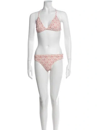 Pre-owned Moncler Graphic Print Bikini In Red