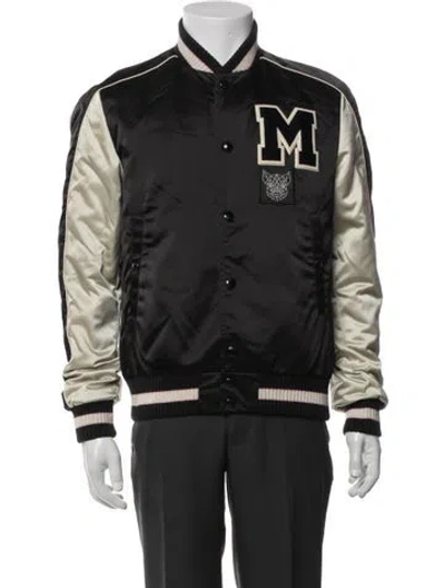 Pre-owned Moncler Graphic Print Bomber Jacket In Black