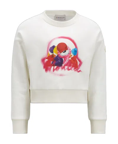 Moncler Graphic-print Cotton Sweatshirt In White