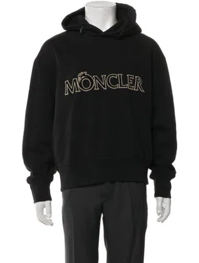 Pre-owned Moncler Graphic Print Crew Neck Hoodie In Black