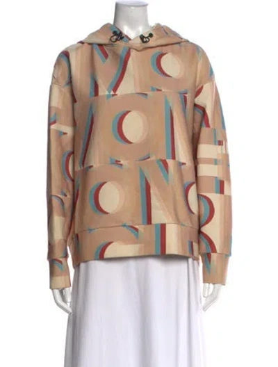 Pre-owned Moncler Graphic Print Crew Neck Hoodie In Neutral