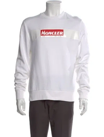 Pre-owned Moncler Graphic Print Crew Neck Pullover In White