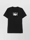 Moncler Graphic Print Crew Neck Short Sleeve T-shirt In Black