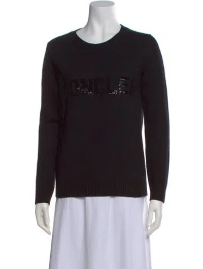 Pre-owned Moncler Graphic Print Crew Neck Sweater In Black