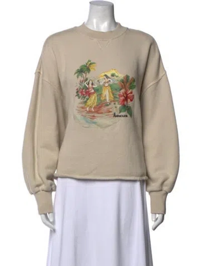 Pre-owned Moncler Graphic Print Crew Neck Sweater In Neutral