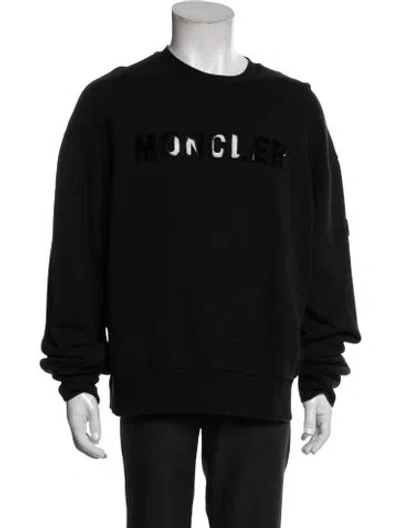 Pre-owned Moncler Graphic Print Crew Neck Sweatshirt In Black