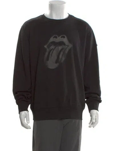 Pre-owned Moncler Graphic Print Crew Neck Sweatshirt In Black