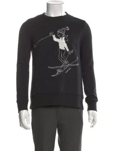 Pre-owned Moncler Graphic Print Crew Neck Sweatshirt In Gray