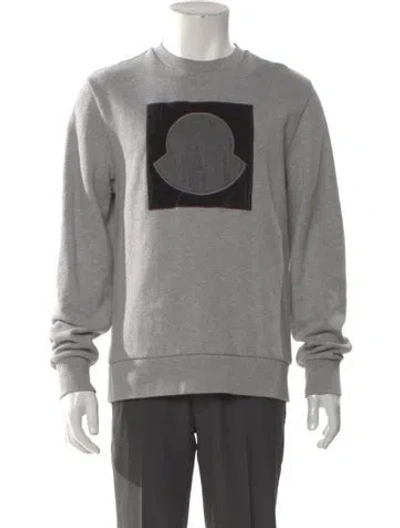 Pre-owned Moncler Graphic Print Crew Neck Sweatshirt In Gray