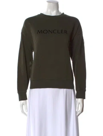Pre-owned Moncler Graphic Print Crew Neck Sweatshirt In Green