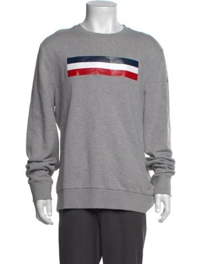Pre-owned Moncler Graphic Print Crew Neck Sweatshirt In Grey