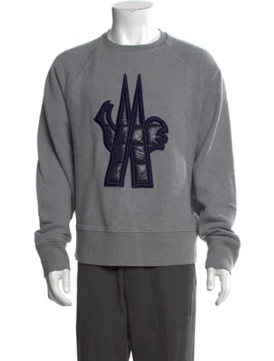 Pre-owned Moncler Graphic Print Crew Neck Sweatshirt In Grey