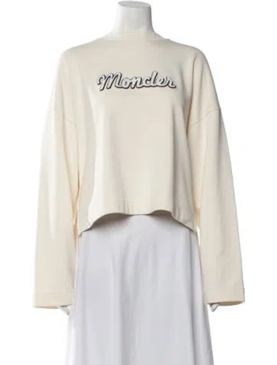 Pre-owned Moncler Graphic Print Crew Neck Sweatshirt In Neutrals
