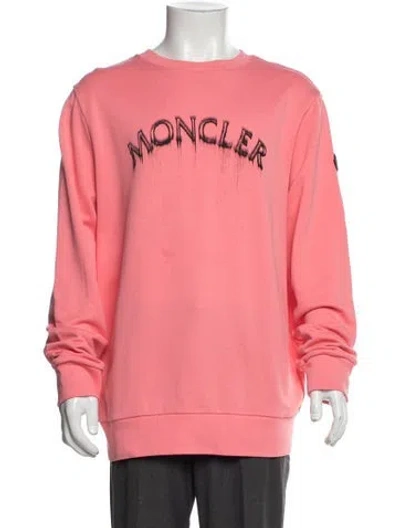 Pre-owned Moncler Graphic Print Crew Neck Sweatshirt In Pink