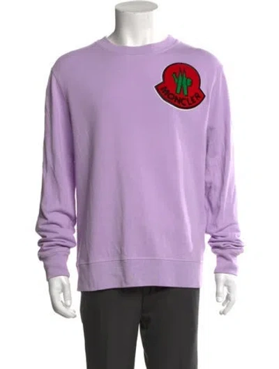 Pre-owned Moncler Graphic Print Crew Neck Sweatshirt In Purple