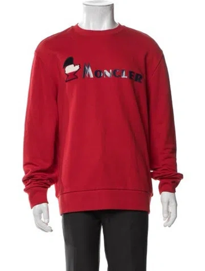 Pre-owned Moncler Graphic Print Crew Neck Sweatshirt In Red