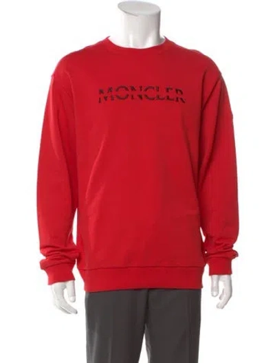 Pre-owned Moncler Graphic Print Crew Neck Sweatshirt W/ Tags In Red