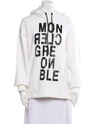 Pre-owned Moncler Graphic Print Crew Neck Sweatshirt In White
