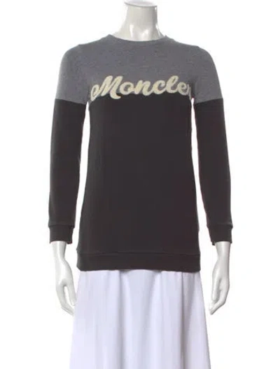 Pre-owned Moncler Graphic Print Crew Neck Sweatshirt In White
