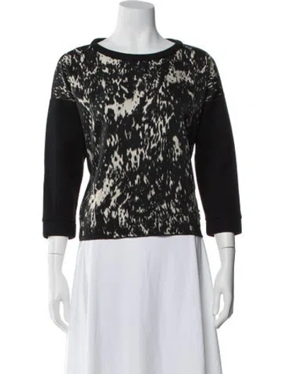 Pre-owned Moncler Graphic Print Crew Neck Top In Black