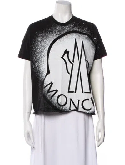 Pre-owned Moncler Graphic Print Crew Neck T-shirt In Black