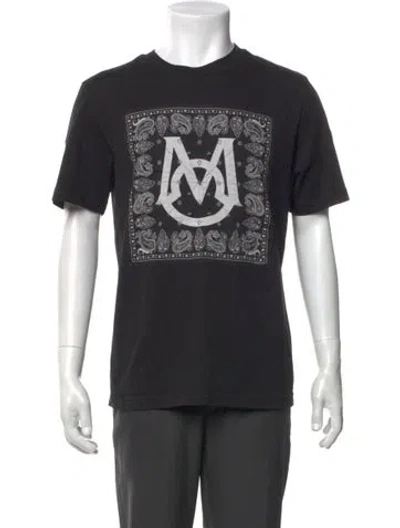 Pre-owned Moncler Graphic Print Crew Neck T-shirt In Black