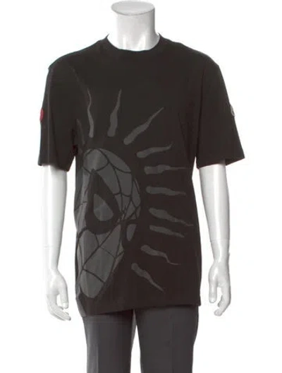 Pre-owned Moncler Graphic Print Crew Neck T-shirt In Black