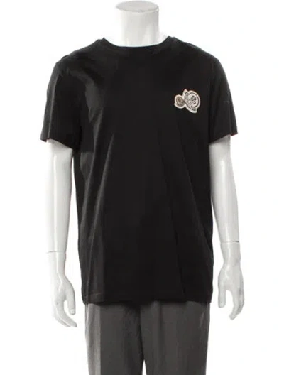 Pre-owned Moncler Graphic Print Crew Neck T-shirt In Black
