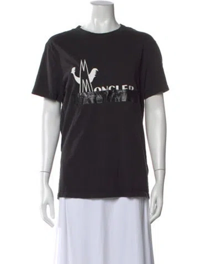 Pre-owned Moncler Graphic Print Crew Neck T-shirt In Black