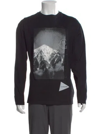 Pre-owned Moncler Graphic Print Crew Neck T-shirt In Black