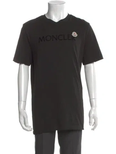 Pre-owned Moncler Graphic Print Crew Neck T-shirt In Black
