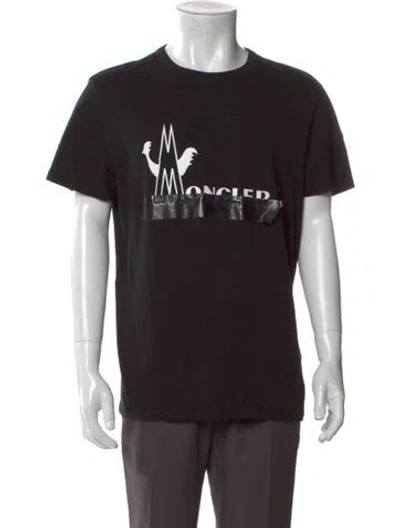 Pre-owned Moncler Graphic Print Crew Neck T-shirt In Black