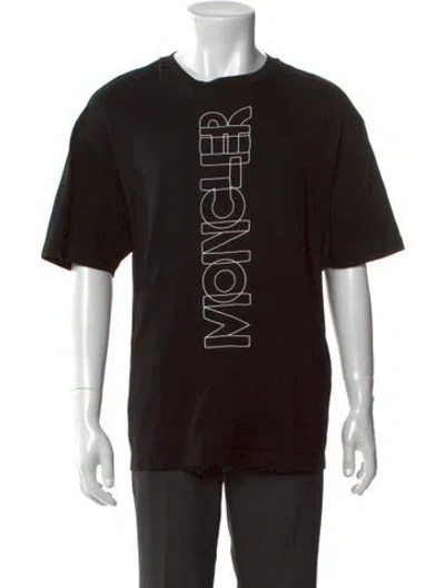 Pre-owned Moncler Graphic Print Crew Neck T-shirt In Black