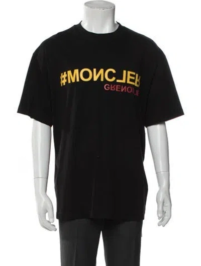 Pre-owned Moncler Graphic Print Crew Neck T-shirt In Black