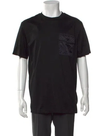 Pre-owned Moncler Graphic Print Crew Neck T-shirt In Black
