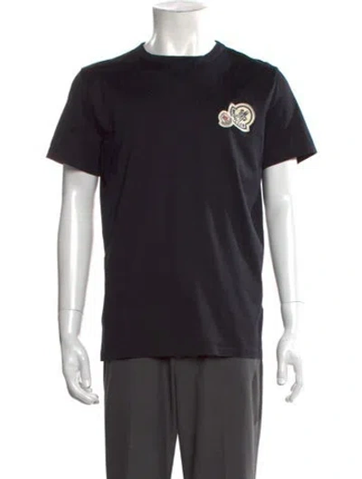 Pre-owned Moncler Graphic Print Crew Neck T-shirt In Black