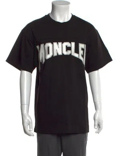 Pre-owned Moncler Graphic Print Crew Neck T-shirt In Black