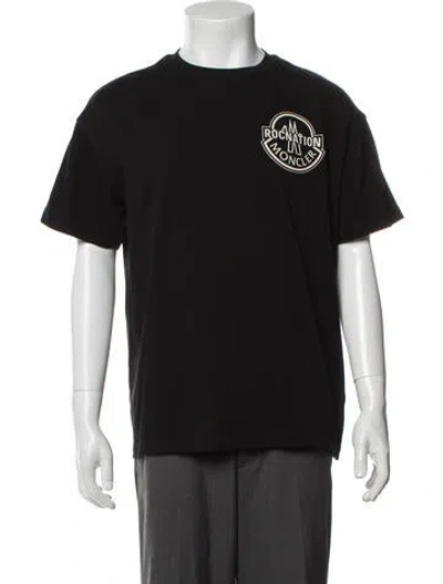 Pre-owned Moncler Graphic Print Crew Neck T-shirt In Black